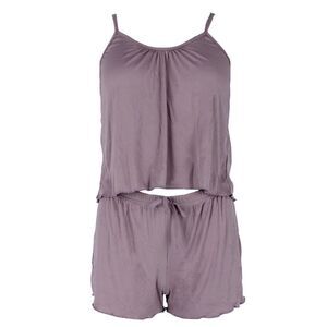 Not Tired Women's Plus Size Ribbed Cami and Shorts Pajama Set